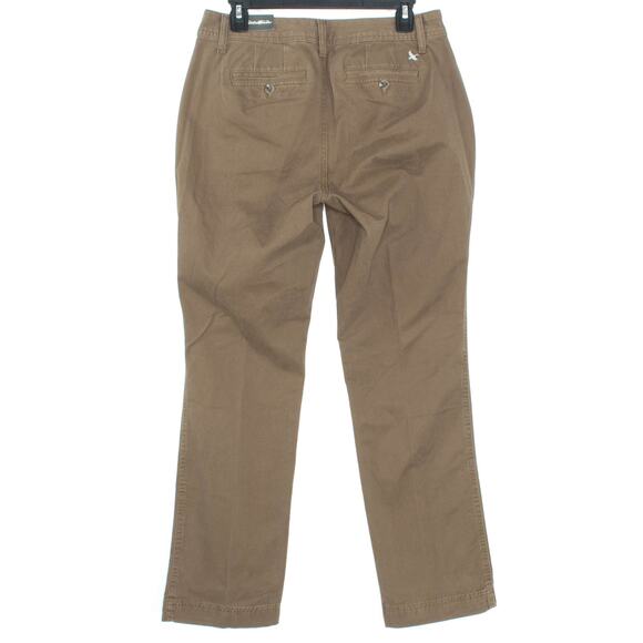 NWT Eddie Bauer Womens Pants Curvy Straight Leg Chino Zip Fly Brown Size 8 JE - Picture 2 of 2